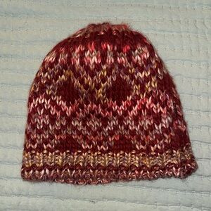 NWT Fraas Red and Brown Knit Beanie